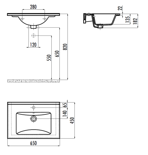 Раковина из сантехнического фарфора Creavit Su SU065-00CB00E-0000 70х50 накладная цвет белый - фото 2