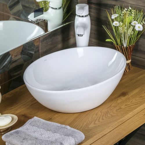 Раковина из сантехнического фарфора Melana 320361-805 60х40 накладная цвет белый без отверстий под смеситель - фото 2