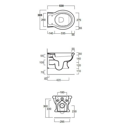 Чаша унитаза подвесная Simas LANTE LA18bi rimless цвет белый без сиденья безободковая душевой смыв - фото 2