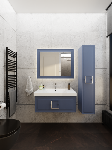 Тумба с раковиной La Fenice CUBO NFNC-01-CUB-BG-80-3-80 80х50 подвесная цвет синий - фото 4