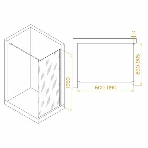 Душевая перегородка RGW Walk In 35100209-11 90х195 стекло прозрачное профиль хром - фото 2