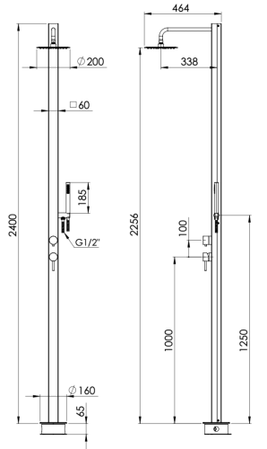 Душевая система Remer SS331Q2L7MMUFM20 встраиваемая в стену цвет нержавеющая сталь - фото 2