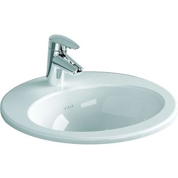 Раковина из сантехнического фарфора Vitra S20 5467B003-0001 50х50 накладная цвет белый 1 отверстие под смеситель