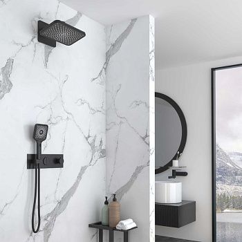 Душевая система Vincea VSFW-422TI4MB встраиваемая в стену цвет черный с термостатом