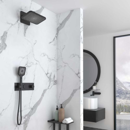 Душевая система Vincea VSFW-422TI4MB встраиваемая в стену цвет черный с термостатом