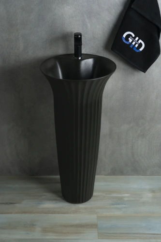 Раковина керамическая Gid Autonomo 81114 40х40 напольная цвет черный 1 отверстие под смеситель - фото 3