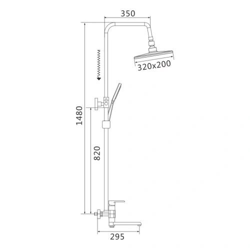 Душевая стойка Rose R2136F настенная цвет белый - фото 3