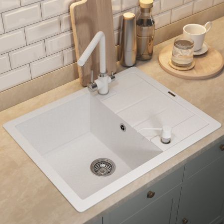 Кухонная мойка Uperwood Quartz Premium UPD-03 3910202108 65х50 цвет белый поверхность матовая