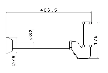 Сифон для раковины Kerama Marazzi Комплектующие 212KM.01.093 черный