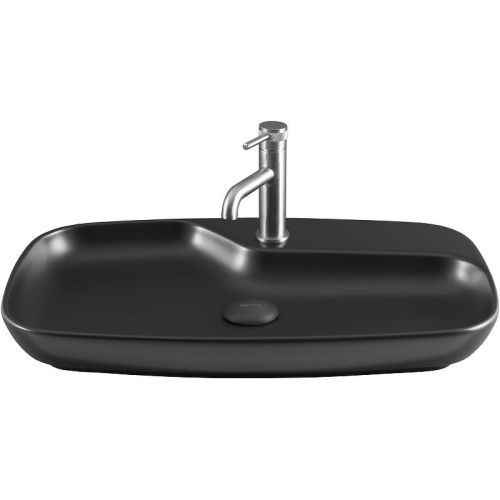 Раковина керамическая Allen Brau Liberty 4.32011.31 70х40 накладная цвет черный 1 отверстие под смеситель - фото 2