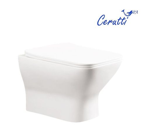 Унитаз подвесной Cerutti SPA CT10482 белый с сиденьем микролифт безободковый каскадный смыв - фото 2