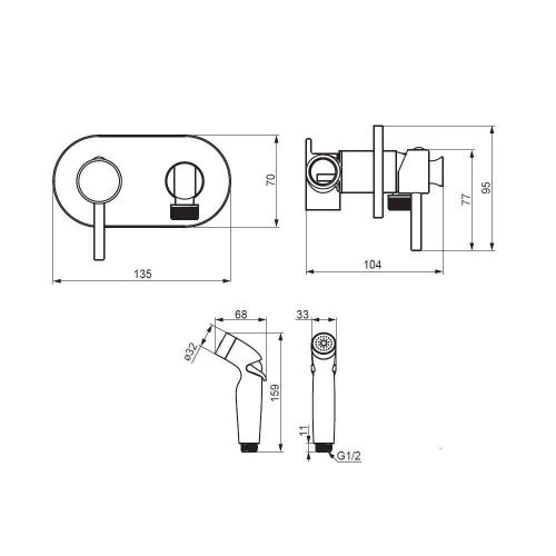 Гигиенический душ со смесителем Damixa Option 212000300 черный - фото 5