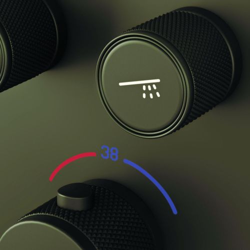 Душевая система Sancos Space SC3006MB встраиваемая в стену цвет черный с термостатом - фото 5