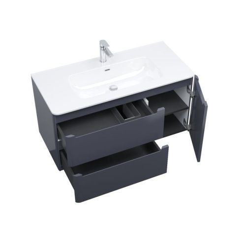 Тумба с раковиной Iddis Edifice EDI10D0i95K 100х50 подвесная цвет серый - фото 3