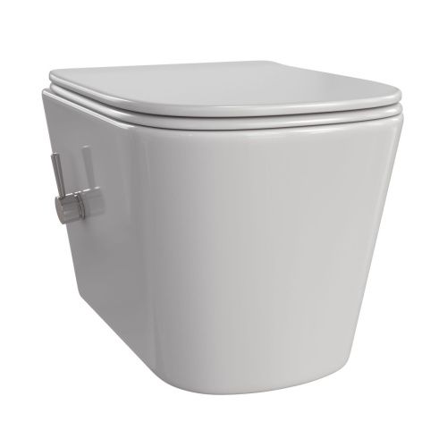 Унитаз подвесной Taliente Correto CR25200+SMcromo белый с сиденьем микролифт безободковый душевой смыв
