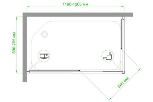 Душевой уголок Royal Bath HPD RB7120HPD-C-ST 120х70 стекло матовое профиль сатин без поддона - фото 5