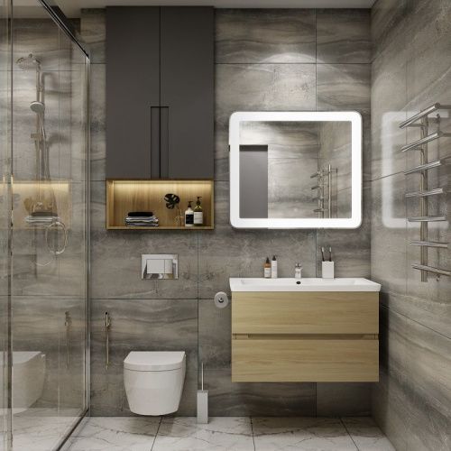 Тумба под раковину Art&Max TECHNO AM-Techno-900-2C-SO-LW674 90х50 подвесная цвет коричневый