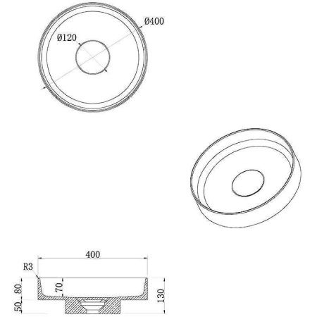 Раковина из искусственного камня Boheme Corian 801-G 40х40 накладная цвет золото