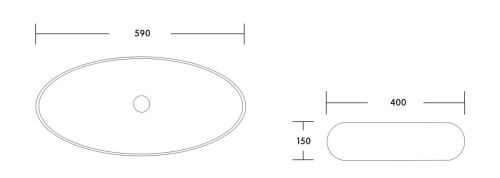 Раковина из сантехнического фарфора Milleau BOUTIQUE MU8005-EGG 60х40 накладная цвет золото без отверстий под смеситель - фото 2