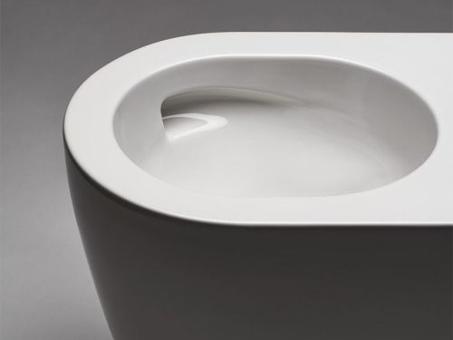 Чаша унитаза приставная Hatria FUTURA Y9B901 цвет белый без сиденья безободковая душевой смыв - фото 2