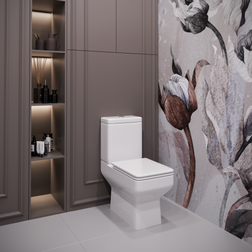 Унитаз-компакт напольный с бачком Stella Polar Калафель SP-00001847 белый с сиденьем микролифт душевой смыв - фото 2