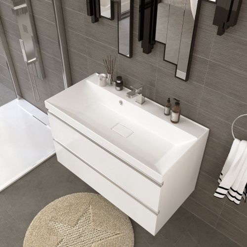 Раковина из искусственного камня Stella Polar Бриз SP-00001481 90х50 встраиваемая цвет белый - фото 2