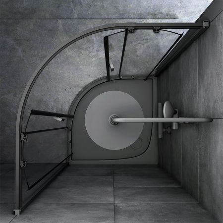 Душевой уголок Am.Pm Gem W90G-401-090BT 90х90 стекло прозрачное профиль черный без поддона