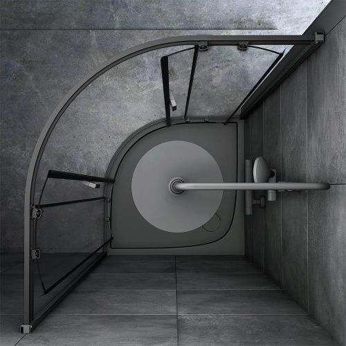 Душевой уголок Am.Pm Gem W90G-401-090BT 90х90 стекло прозрачное профиль черный без поддона - фото 4