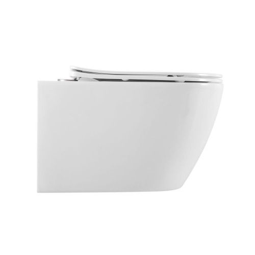 Унитаз подвесной Art&Max Romantic AM213CHR/SC белый с сиденьем микролифт каскадный смыв - фото 2