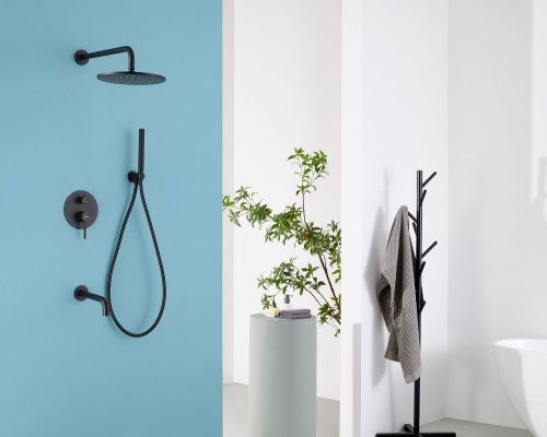 Душевая система Abber AF8117B встраиваемая в стену цвет черный - фото 2