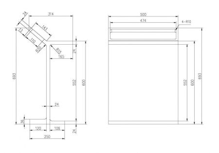 Столик для ванной комнаты ABBER Stein AS1637