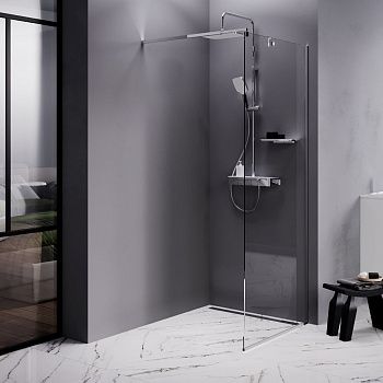 Душевая перегородка Am.Pm Func W84WI-80-F1-MTE 80х200 стекло прозрачное профиль хром