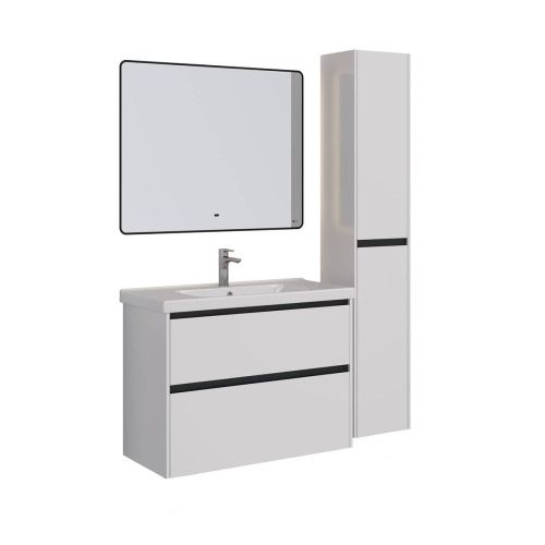 Зеркало LeMark Mioblack LM100ZM-black 100х80 подвесное - фото 5