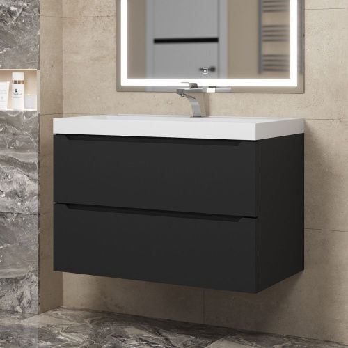 Тумба под раковину Uperwood Tanos 291020232 80х50 подвесная цвет черный - фото 2