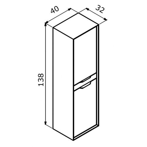 Шкаф-пенал Orka Clay 3003817 40х140 подвесной цвет белый - фото 2