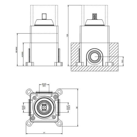 Встраиваемая часть для смесителя Gessi Emporio Via manzoni 38670#031