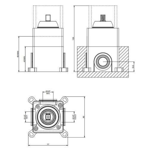 Встраиваемая часть для смесителя Gessi Emporio Via manzoni 38670#149 - фото 2
