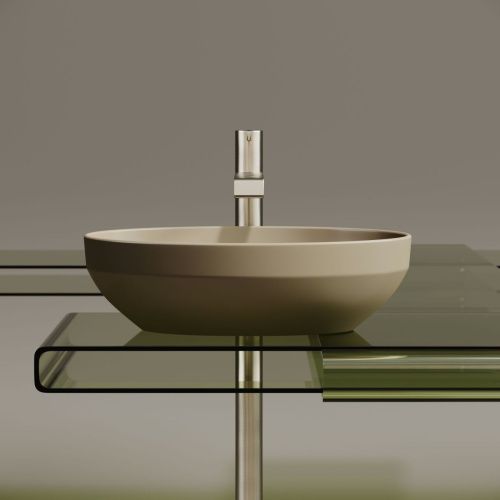 Раковина из сантехнического фарфора Ceramica Nova ELEMENT CN6056MC 50х40 накладная цвет коричневый без отверстий под смеситель - фото 2