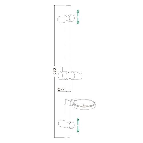 Душевая штанга WesnaArt DS021-58 цвет хром - фото 2