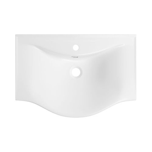 Раковина из сантехнического фарфора Wellsee Bisou 151203000 60х50 подвесная цвет белый 1 отверстие под смеситель - фото 3