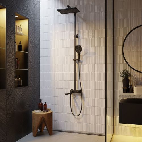 Душевая стойка Iddis Slide SLIBLBTi06 настенная цвет черный - фото 2