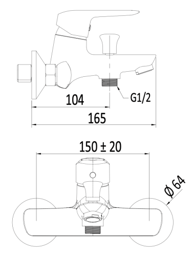 Смеситель для ванны Mariani Essenza B00212ES настенный хром - фото 2