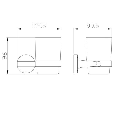 Стакан для зубных щеток Wonzon & Woghand SIMPLE WW-6521-BGM - фото 2