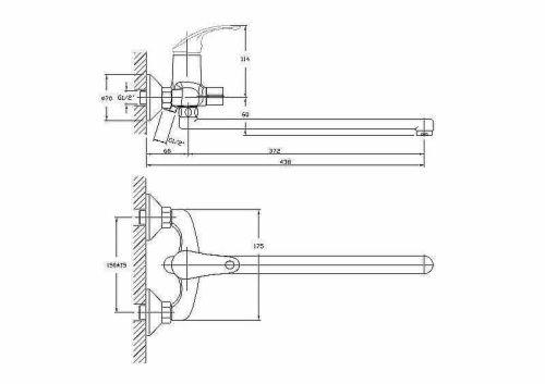 Смеситель для ванны и душа Haiba HB36 HB2236 настенный хром - фото 3