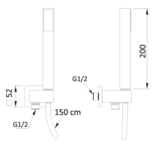 Душевой гарнитур Mariani  B14241PF00 настенный черный - фото 4