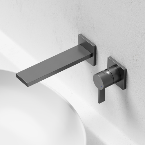 Смеситель для раковины Sancos Linn SC9021GG встраиваемый в стену вороненая сталь - фото 2