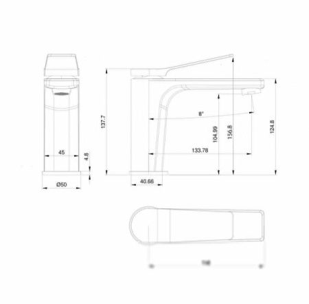 Смеситель Wonzon & Woghand WW-XH-012-BGG на раковину серый