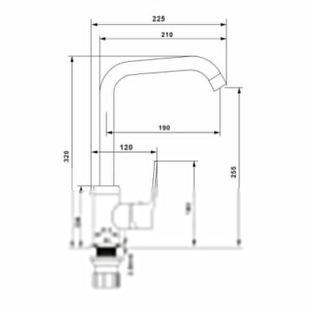 Смеситель для кухни WesnaArt Nova NOV03-150Black на мойку черный