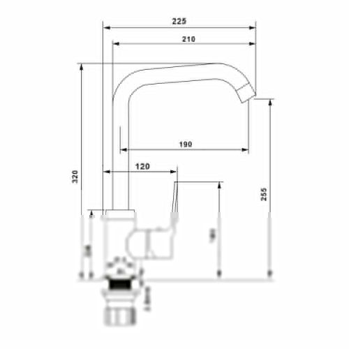 Смеситель для кухни WesnaArt Nova NOV03-150Black на мойку черный - фото 2