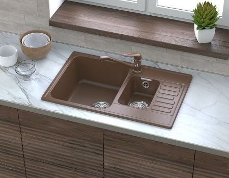 Кухонная мойка Granfest Quarz 21К черный 75х50 цвет черный поверхность матовая